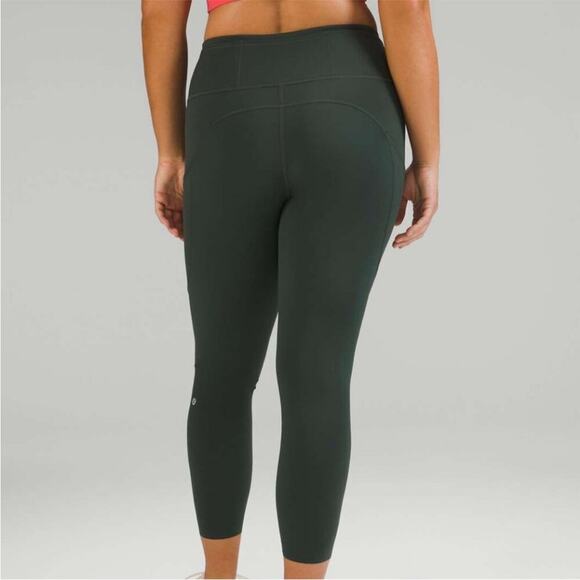 LULULEMON WOMENS FAST AND FREE HIGH-RISE TIGHT 25" SMOKED SPRUCE SZ 6 - Picture 2 of 12